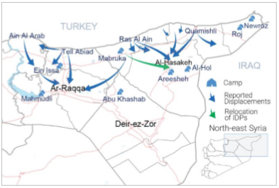 Displacement movements in north-east Syria. Source: OCHA Syria Flash Update # 5